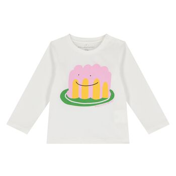 Younger Girls White Jelly Long Sleeve Top