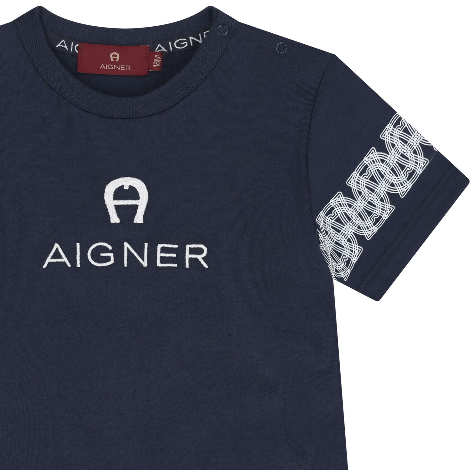 Younger Boys Navy Blue Logo T-Shirt, 2, hi-res
