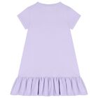 Girls Purple Strass Crystal Logo Dress, 1, hi-res