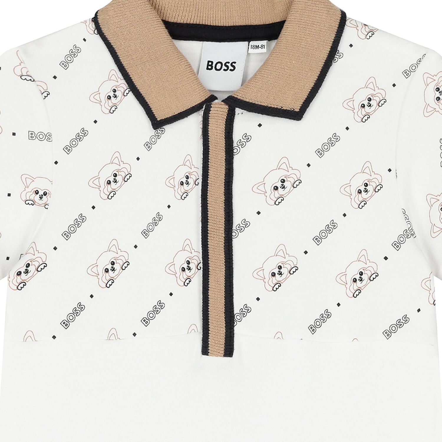 Baby Boys White Logo Romper, 1, hi-res