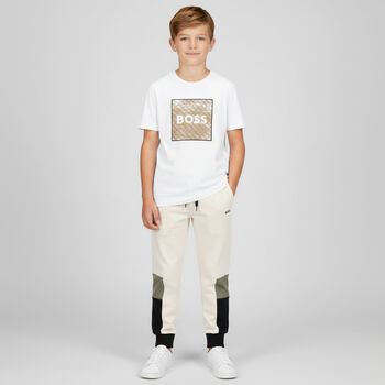 Boys Ivory Logo Joggers