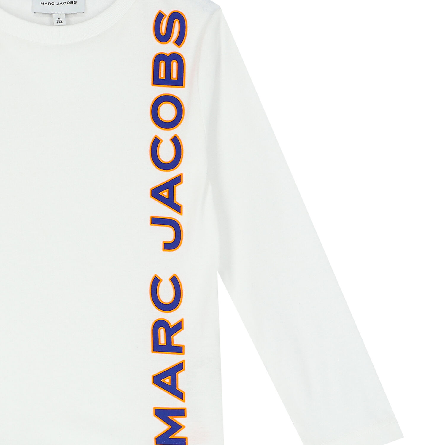 توب أولاد بأكمام بالشعار باللون الابيض, 1, hi-res