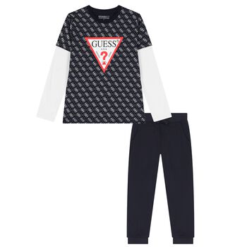Boys Navy Blue Logo Tracksuit