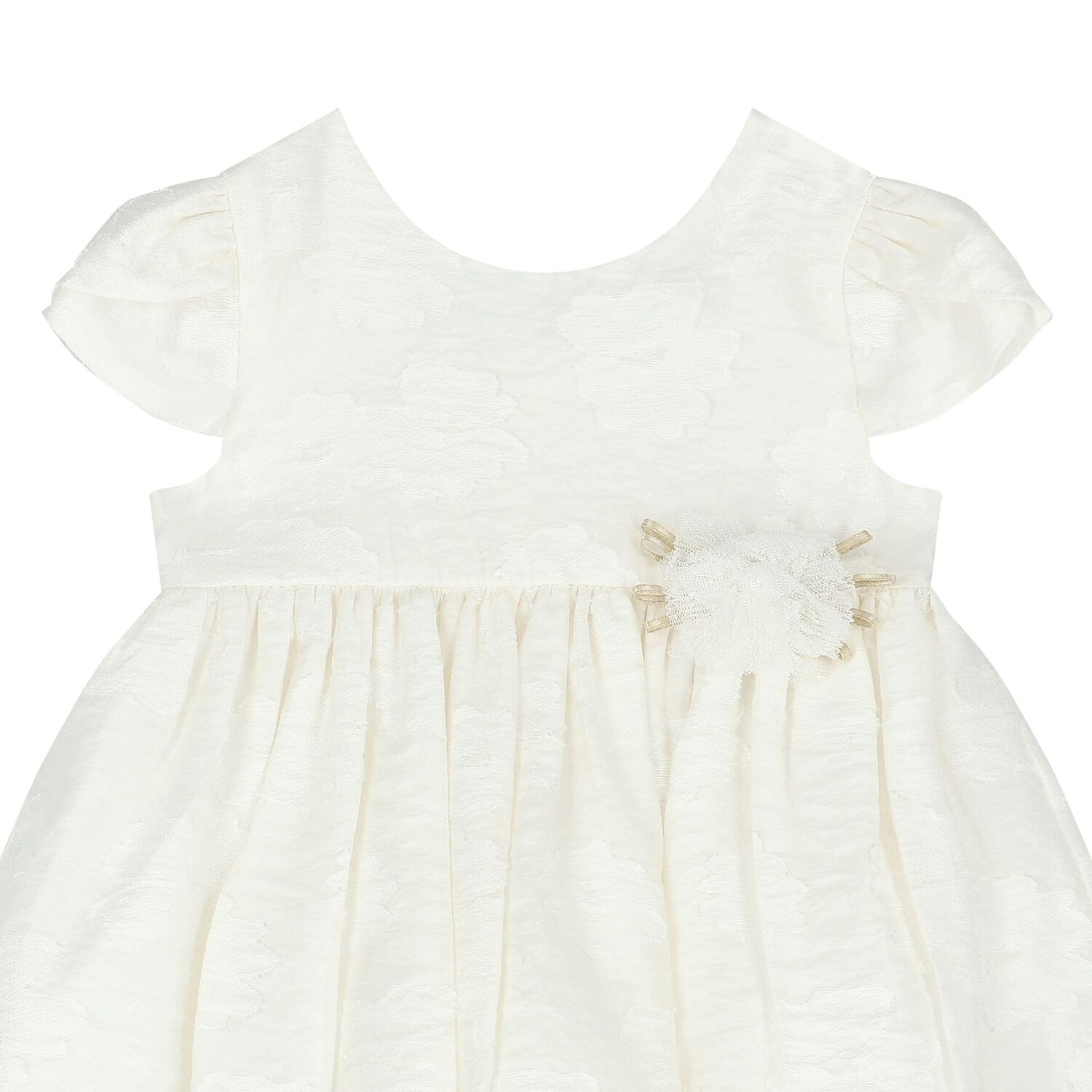 فستان بنات جاكار باللون العاجي, 2, hi-res