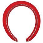 Girls Red Diamante Padded Headband, 1, hi-res