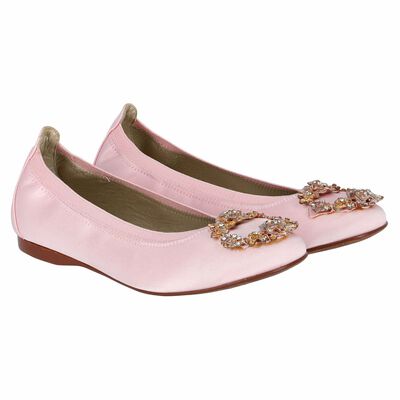 Girls Pink Satin Shoes