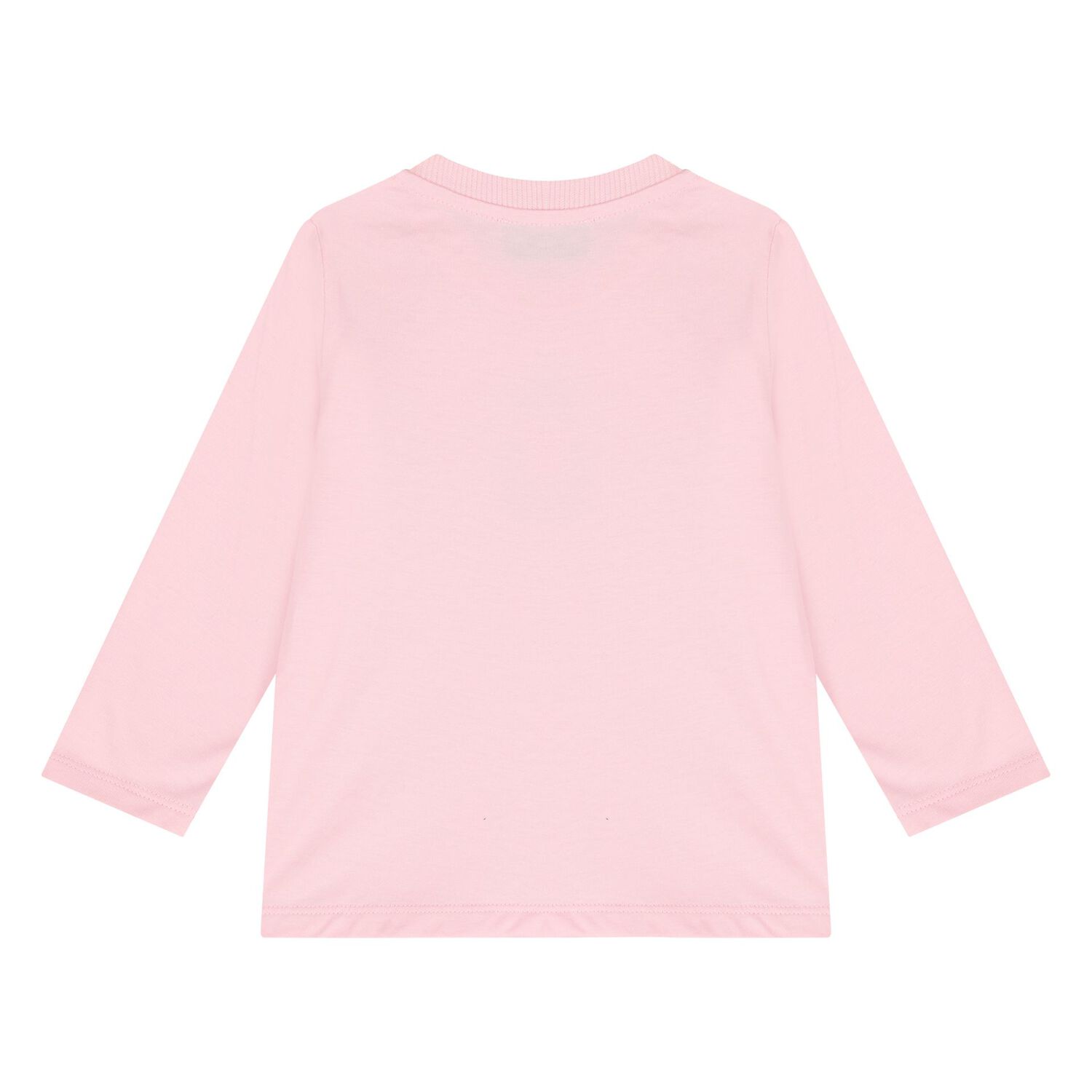 Younger Girls Pink Teddy Bear Logo Long Sleeve Top, 2, hi-res