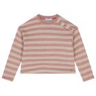 Girls Pink & Beige Striped Dress Set, 1, hi-res