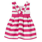 Girls Pink & White Striped Dress, 1, hi-res