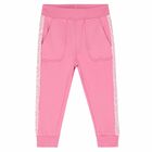 Younger Girls Pink Joggers, 1, hi-res
