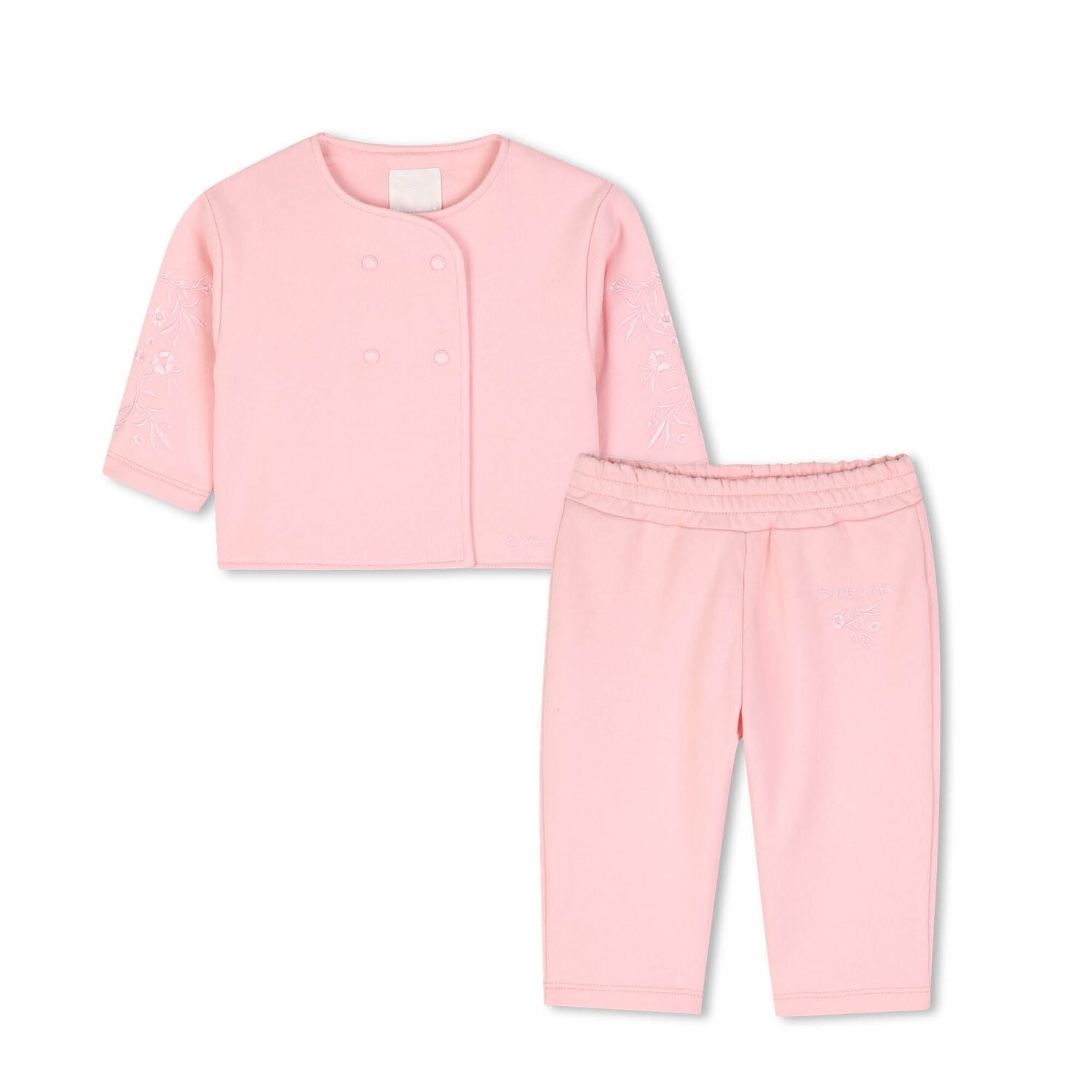 Younger Girls Pink Logo Tracksuit, 1, hi-res