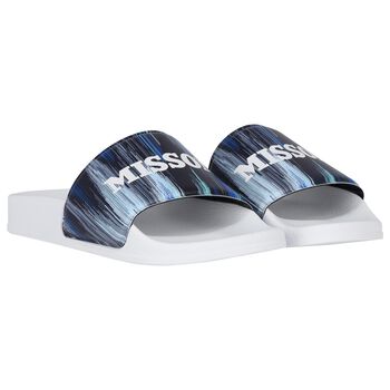 Navy Blue & White Logo Zigzag Sliders