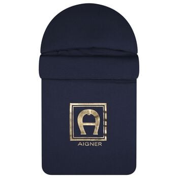 Baby Boys Navy Blue & Gold Logo Nest 