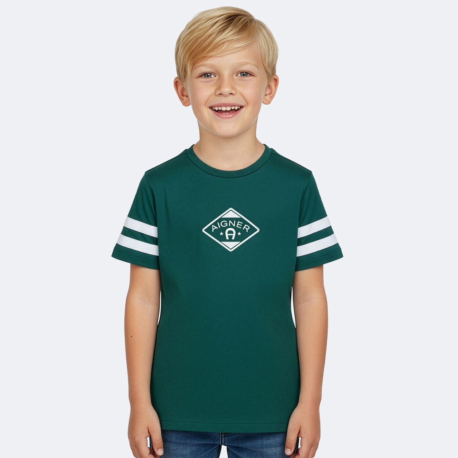Boys Green Logo T-Shirt, 2, hi-res