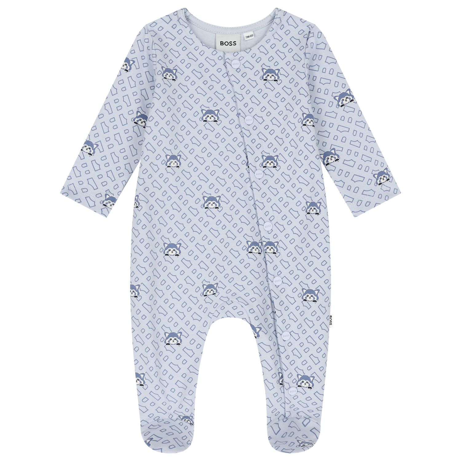 Baby Boys Blue Logo Babygrow Gift Set, 2, hi-res