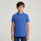 Boys Blue Logo Polo Shirt, 1, hi-res