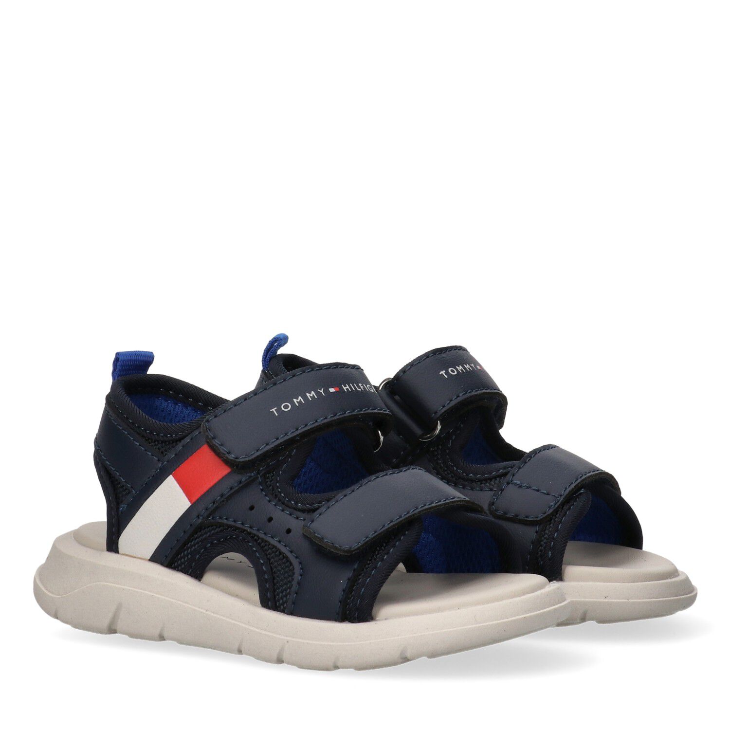 Boys Blue Logo Sandals, 1, hi-res