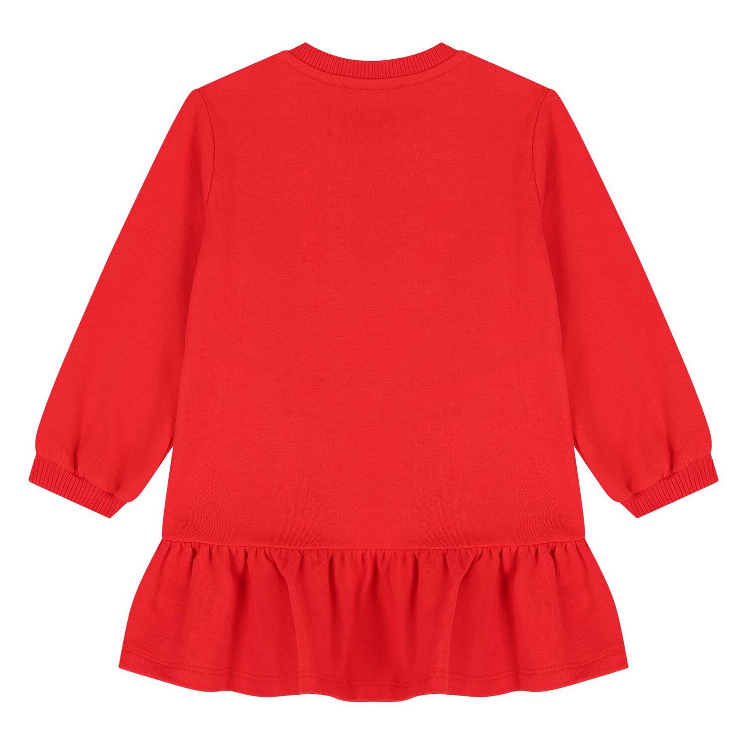 Younger Girls Red Teddy Bear Logo Dress , 2, hi-res
