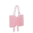 Girls Pink Crystal Beads Hand Bag, 1, hi-res