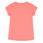 Girls Coral Pink Bear Logo T-Shirt, 4, hi-res