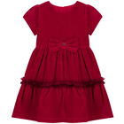 Girls Red Velvet Bow Dress, 1, hi-res