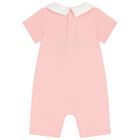 Baby Girls Pink Teddy Bear Logo Romper, 4, hi-res