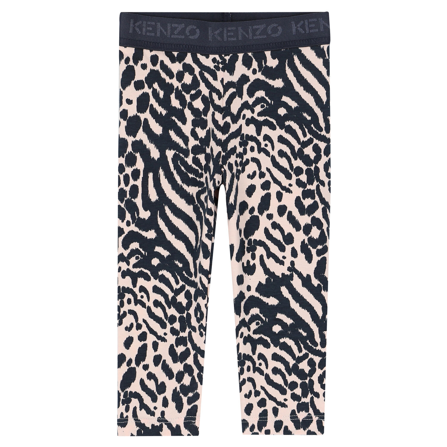 Younger Girls Pink & Black Logo Leggings, 1, hi-res