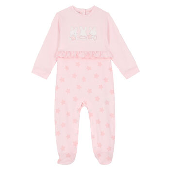 Baby Girls Pink Bunny Babygrow