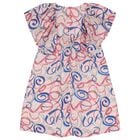 Girls Pink Logo Ribbon Dress , 1, hi-res