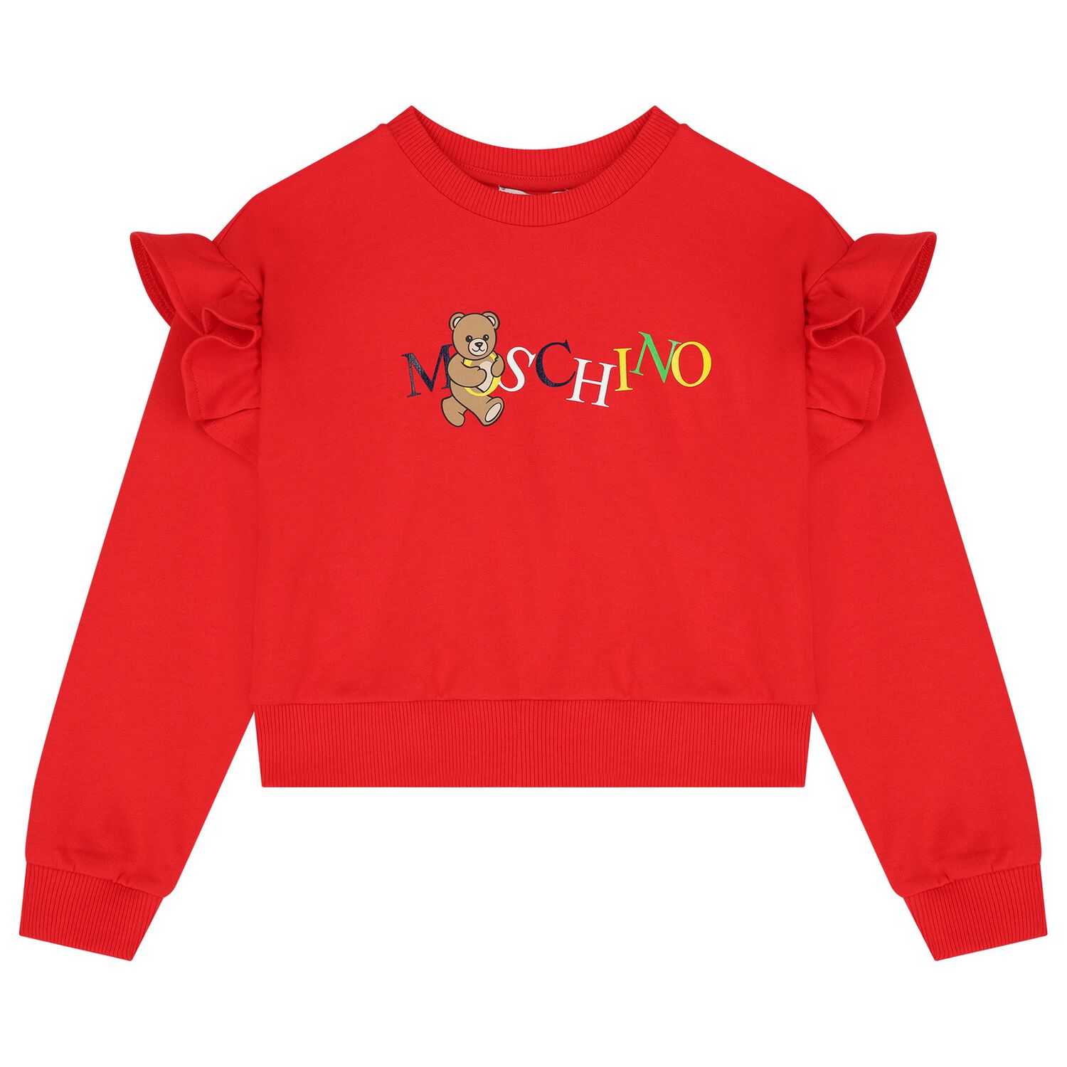 Girls Red Teddy Bear Logo Sweatshirt, 1, hi-res image number null