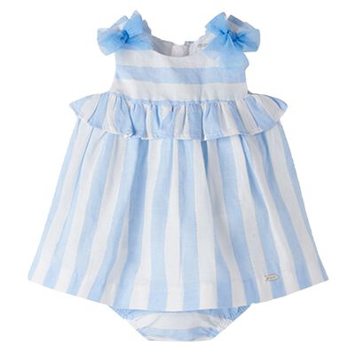 Baby Girls Blue & White Dress Set 