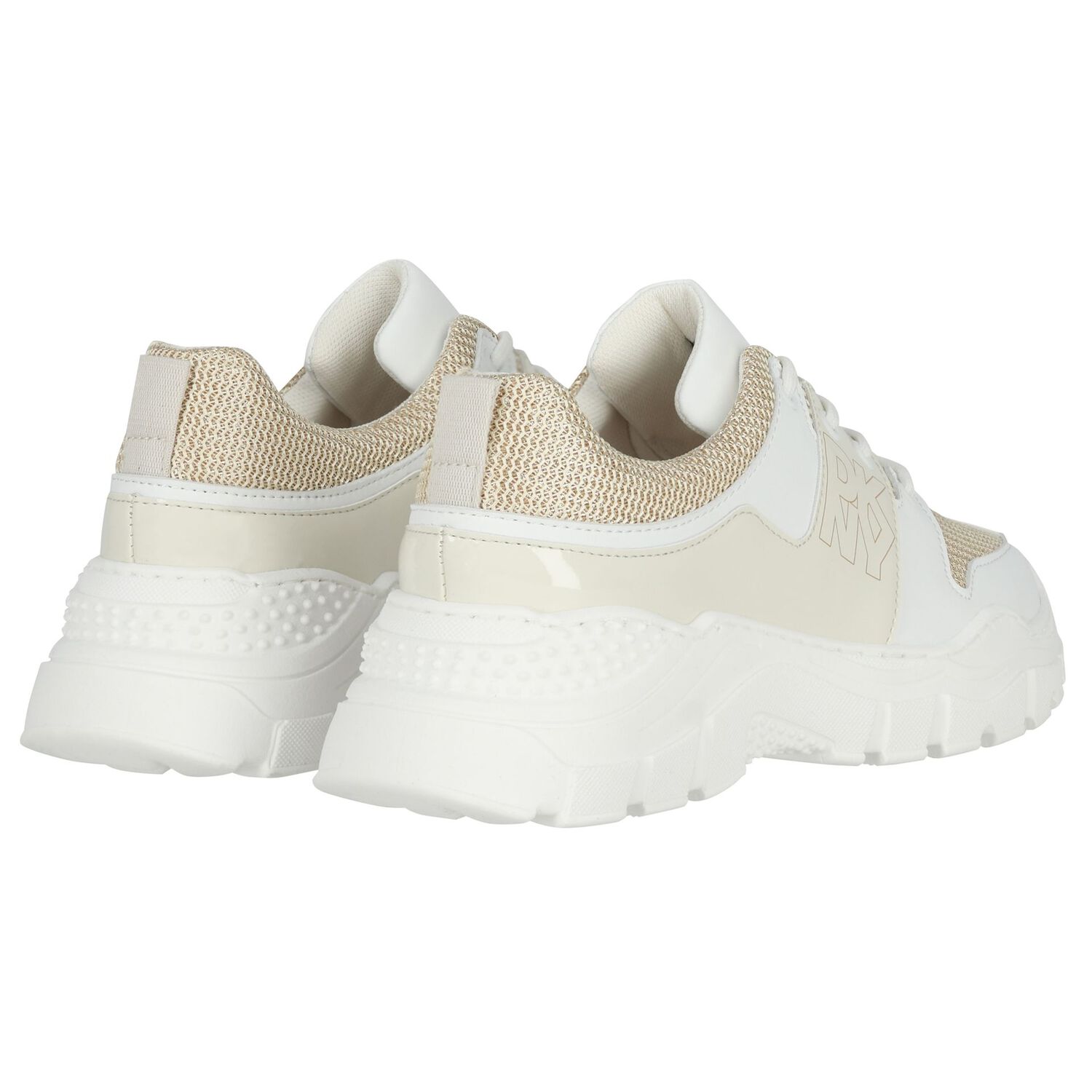 Girls Mini Me White Logo Trainers, 1, hi-res
