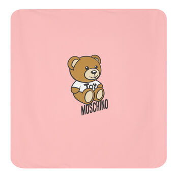 Pink Teddy Bear Logo Baby Blanket