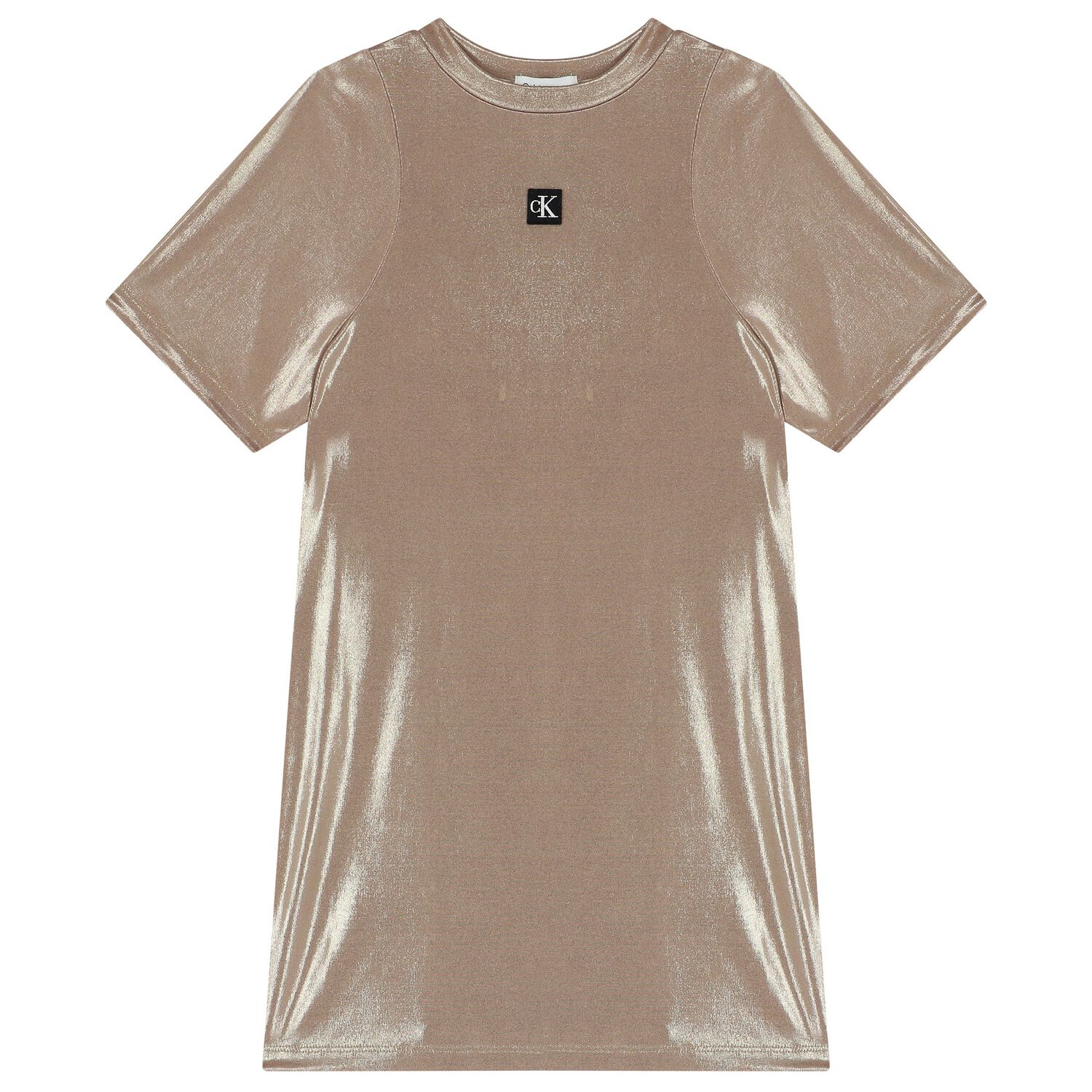 Girls Gold Logo Dress, 1, hi-res