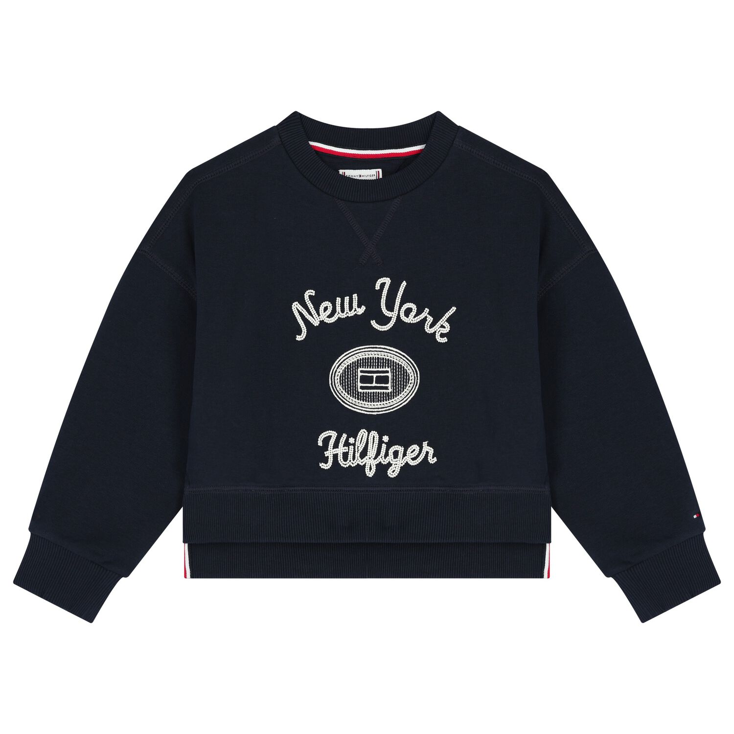 سويتشيرت بنات بالشعار باللون الكحلي, 1, hi-res image number null