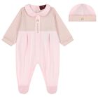 Baby Girls Pink Logo Babygrow & Hat Gift Set, 1, hi-res