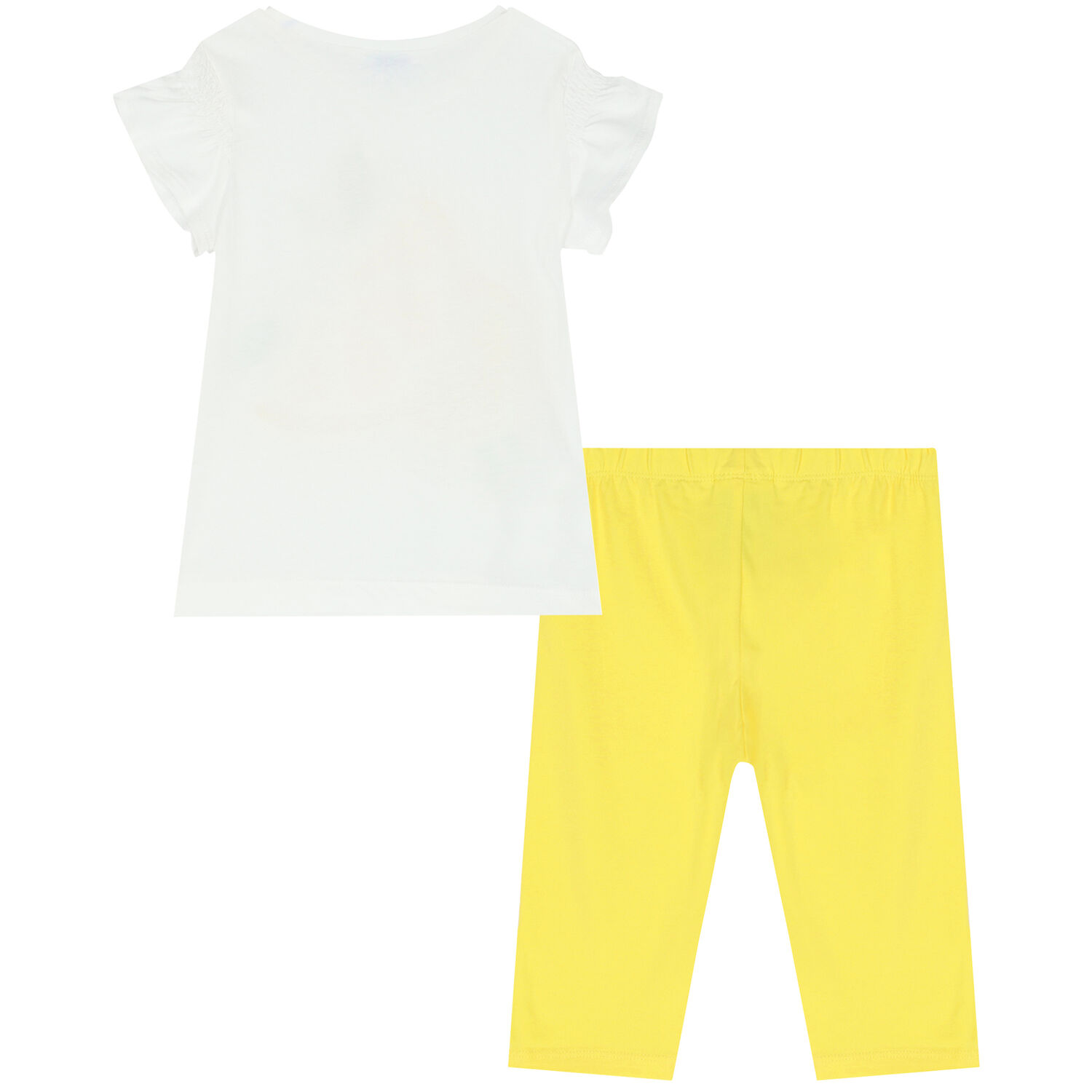 Girls Yellow & White Leggings Set, 1, hi-res