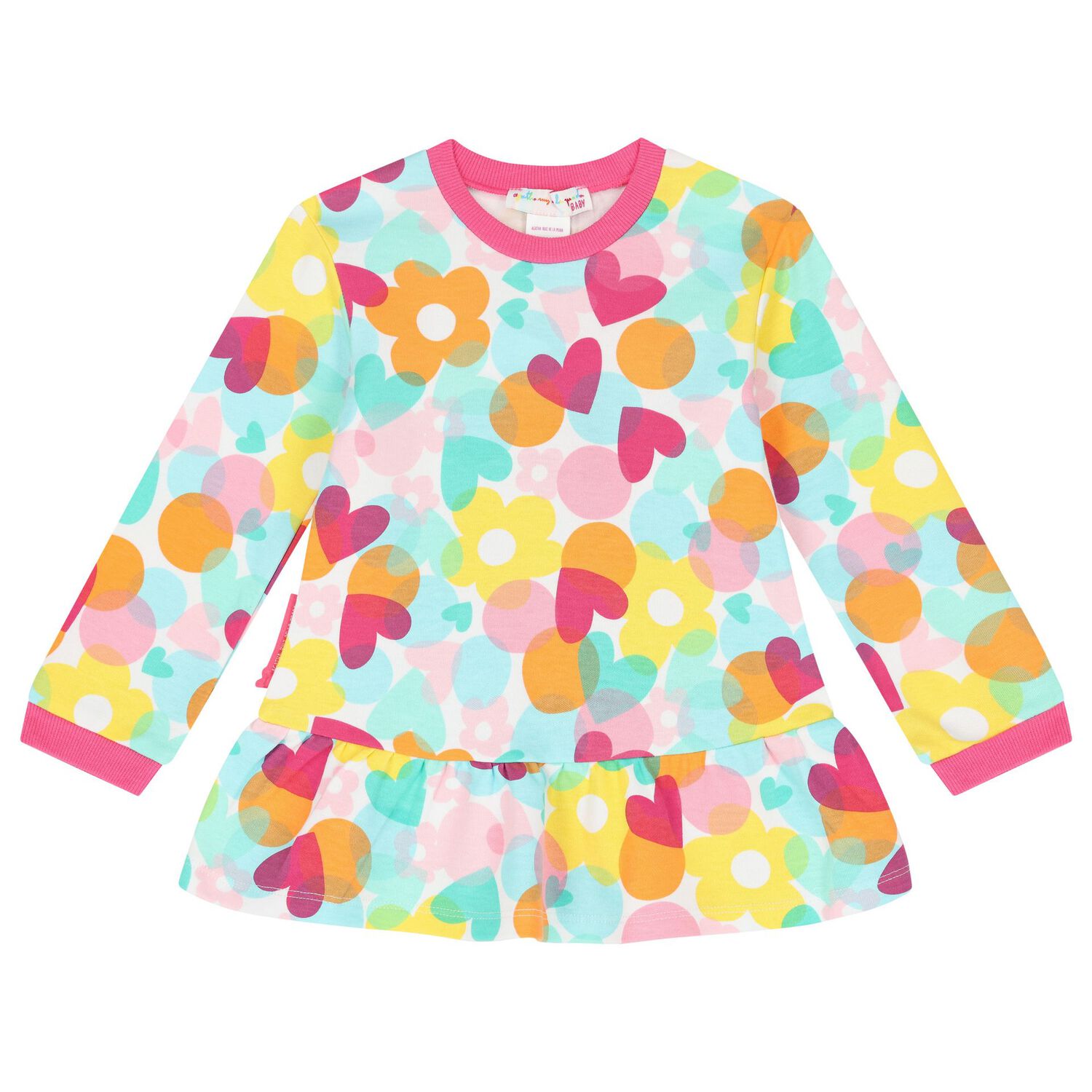 طقم بنات ليغنز بطبعة القلب باللون الوردي والأبيض, 1, hi-res image number null