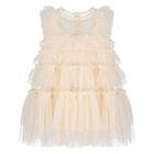 Baby Girls Ivory Tiered Tulle Dress Set, 1, hi-res