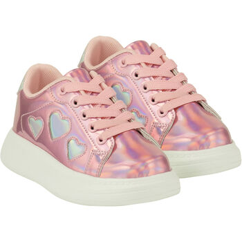 Girls Pink Hearts Trainers
