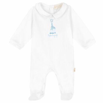 Baby Boys White Logo Babygrow