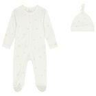White Teddy Bear Babygrow Set, 1, hi-res
