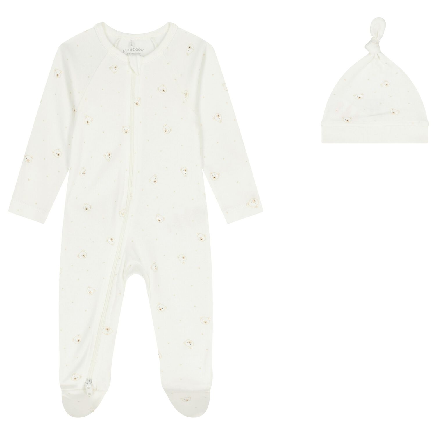 White Teddy Bear Babygrow Set, 1, hi-res image number null