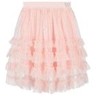 Girls Pink Rullfed Tulle Skirt, 1, hi-res