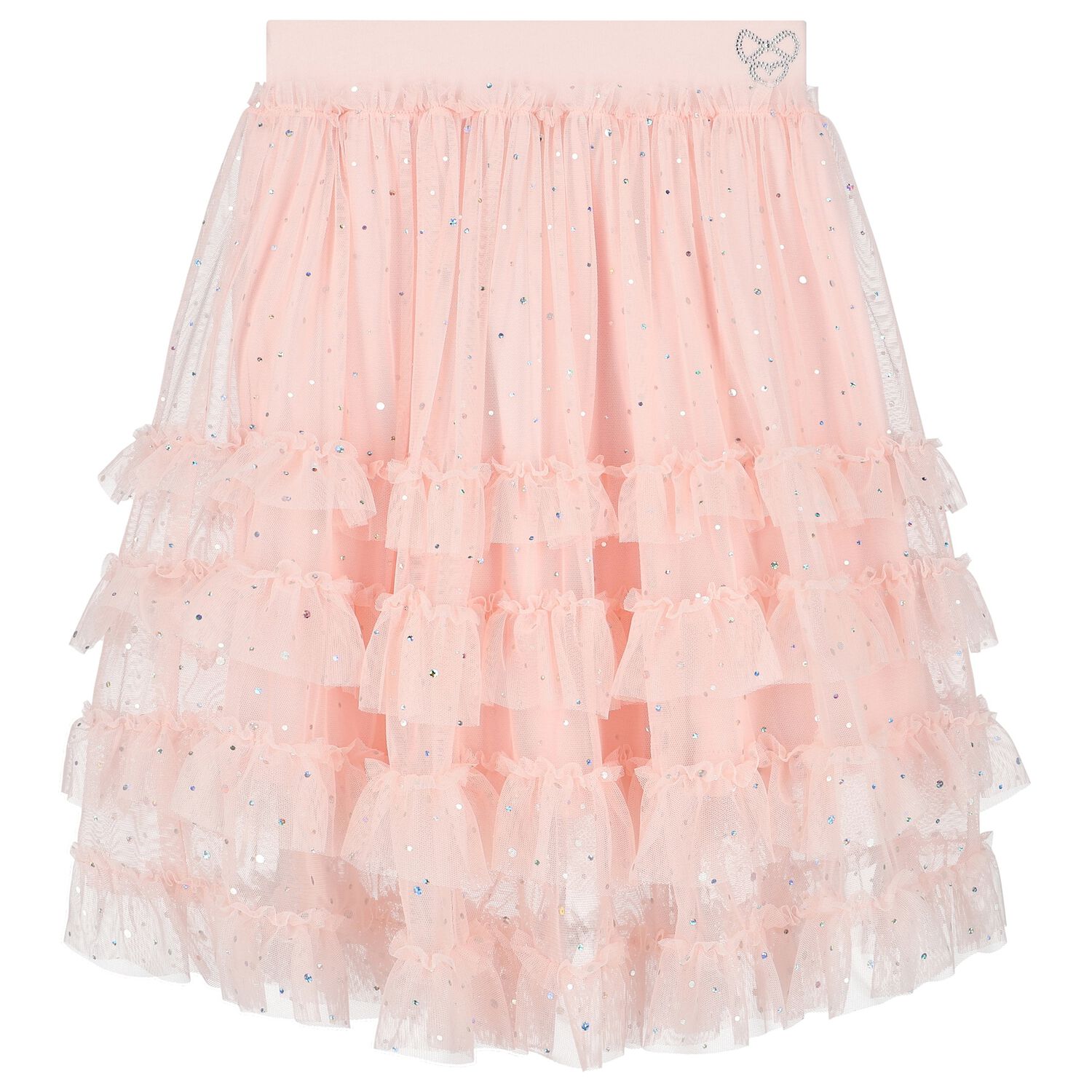 Girls Pink Rullfed Tulle Skirt, 1, hi-res