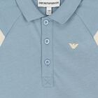 Younger Boys Blue Logo Polo Shirt, 2, hi-res