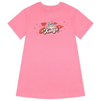 Girls Pink Tiger Logo Dress