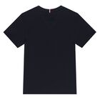 Boys Navy Blue Logo T-Shirt, 1, hi-res