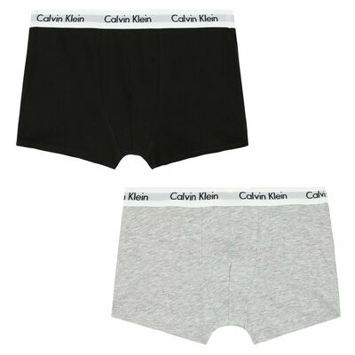 Boys Black & Grey Logo Boxer Shorts ( 2-Pack )