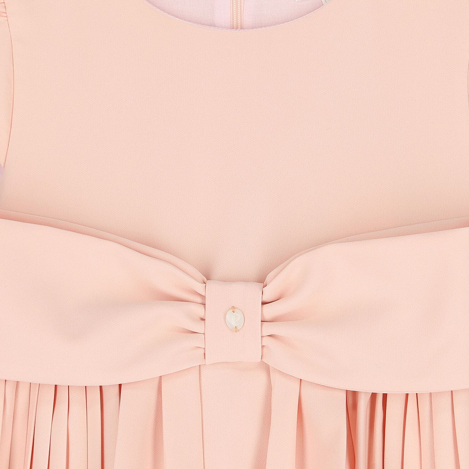 Girls Pink Bow Pleated Dress, 2, hi-res